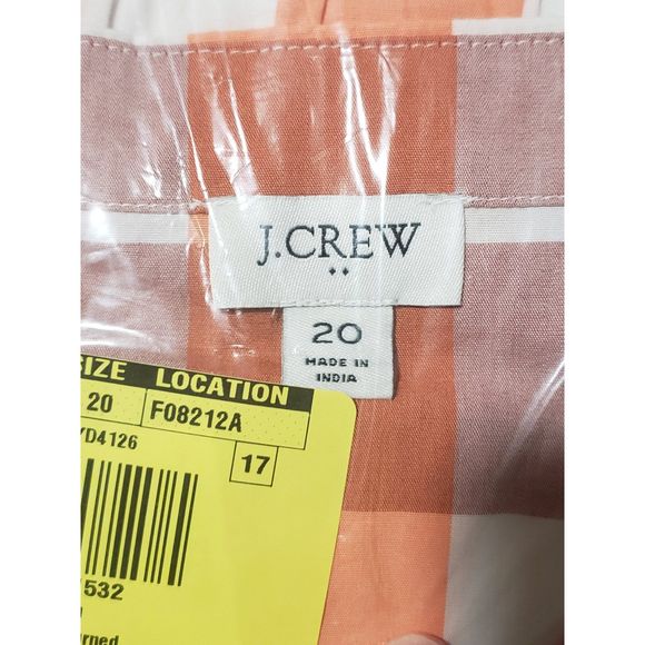 J. Crew Wildfire Dress 20 Sleeveless Red Pink Orange Plaid - Picture 8 of 11